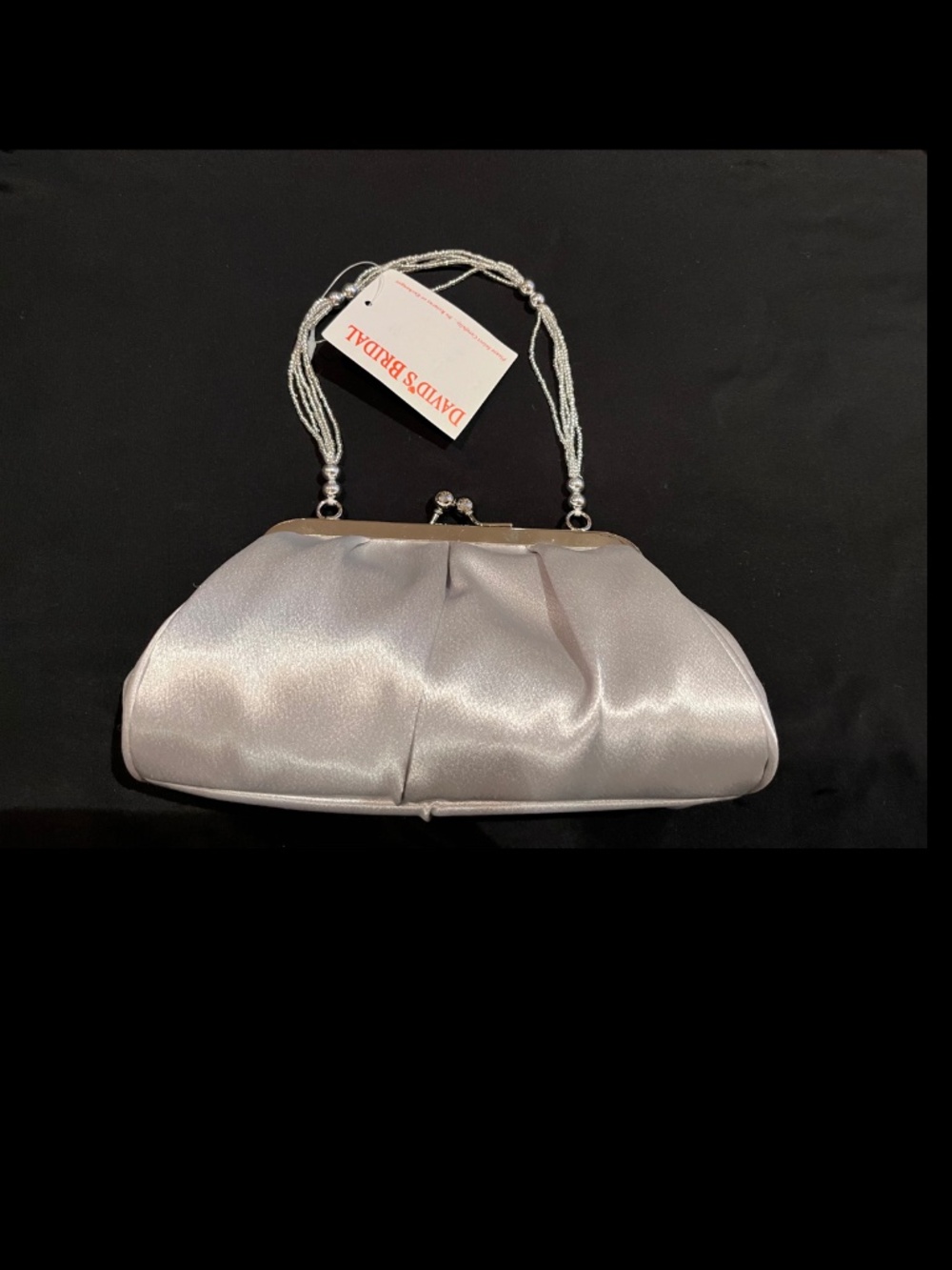 David's bridal purse clutch silver nwt